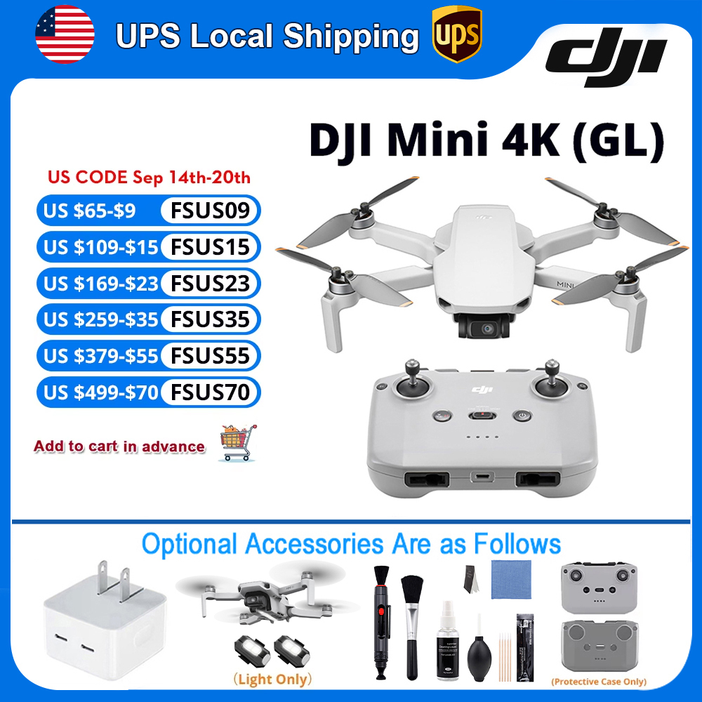 Travel Accessories Long Flight - DJI Mini 4K-drone met optionele accessoires.