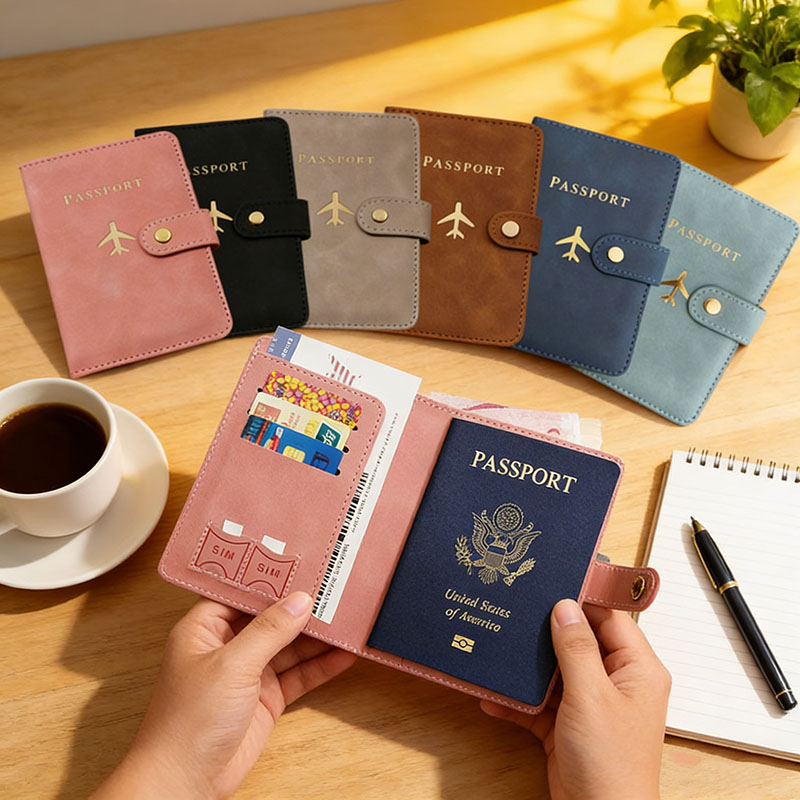 Travel Accessories Wallet - Leren paspoorthouder hoesje voor reisbenodigdheden, creditcardportemonnee,